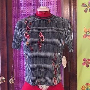 White and Black Floral Tee